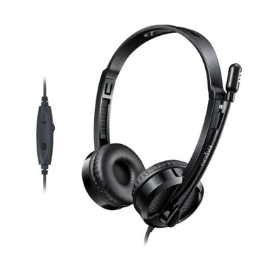 Rapoo H100 Stereo Wired On Ear Headphones With Microphone Noise-Reduction, 3.5mm Port , Pc/Mac/Laptop – Black