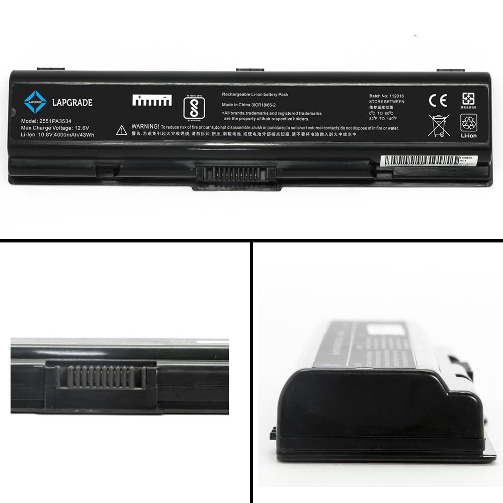 Lapgrade Battery for Toshiba Satellite Pro A200 A210 A300 L300 L350 L450 L500 L550 Series