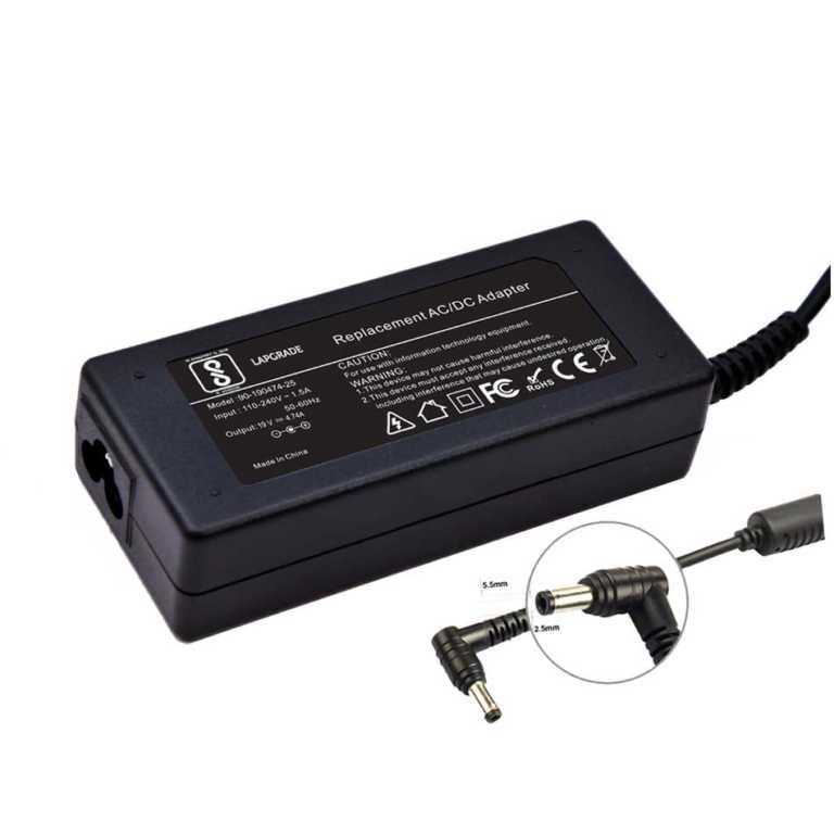LAPGRADE 19V 3.95A Adapter Charger for Toshiba Tecra R840, R850, Toshiba Portege R830 Series