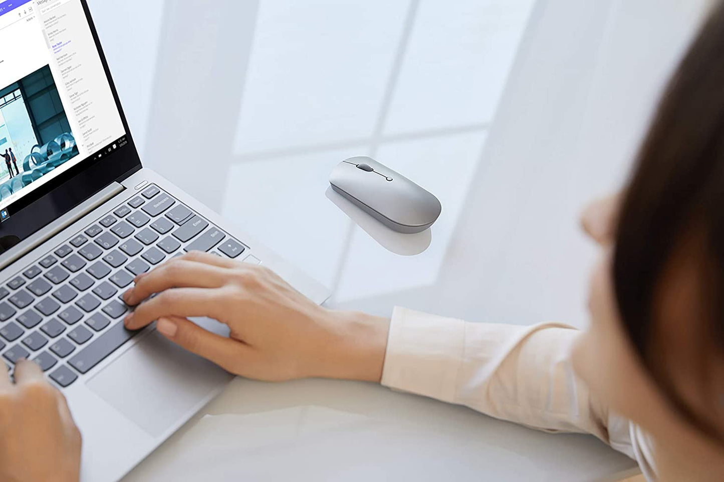 Lenovo 600 Bluetooth, Silent Mouse, Portable, Dongle-Free Multi-Device connectivity via Bluetooth 5.0 with Microsoft Swift Pair | DPI up to 2400
