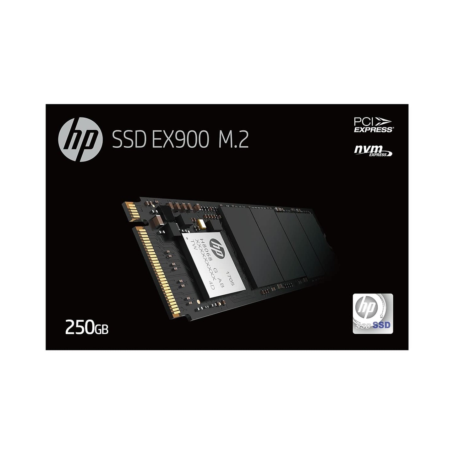 HP EX900 M.2 250GB PCIe 3.0 x4 NVMe 3D TLC NAND Internal Solid State Drive (SSD)-2YY43AA