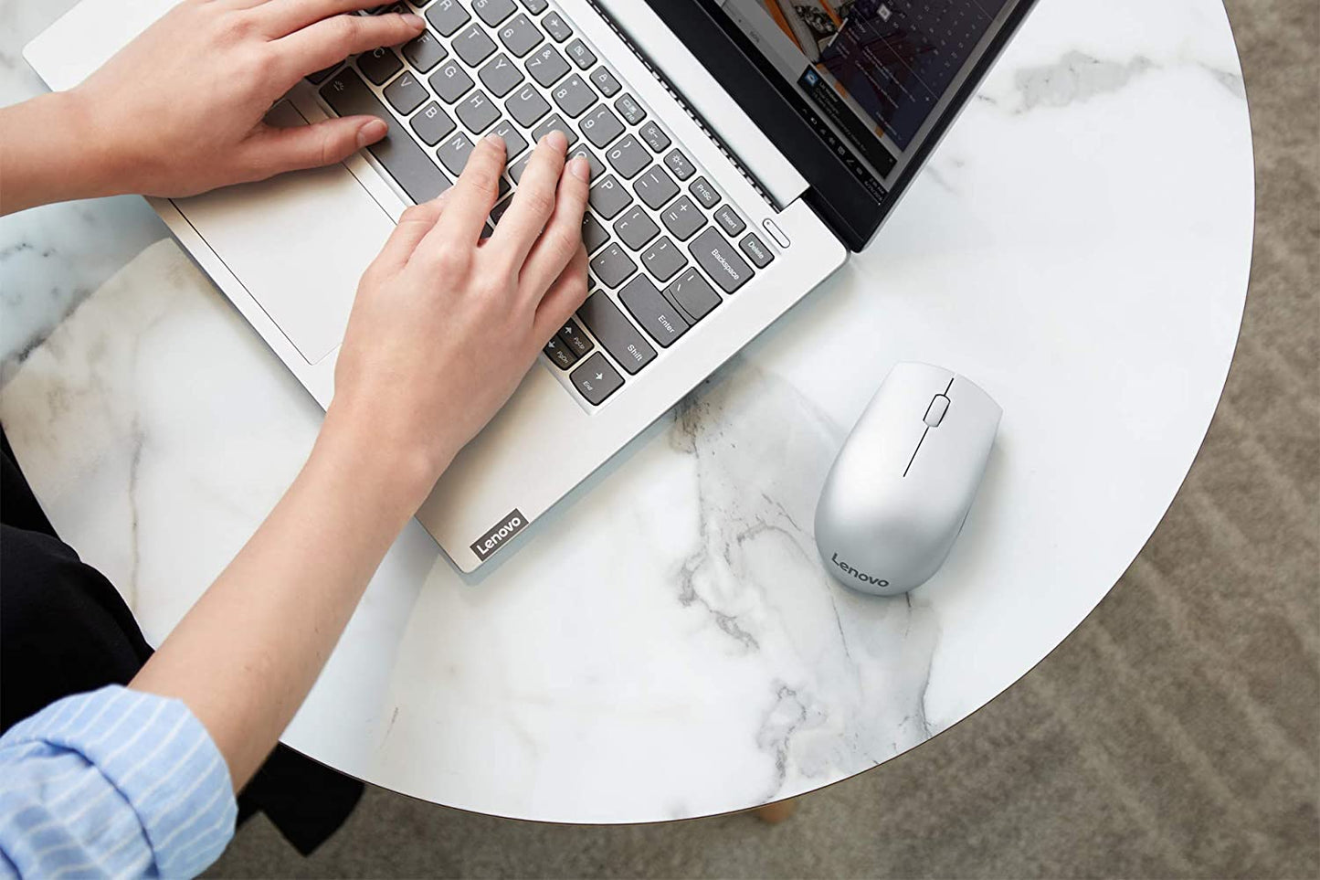 Lenovo 520 Wireless Mouse (Platinum)-GY50T83716