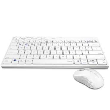 Rapoo 8000M Multi-Mode Keyboard & Mouse Bluetooth 3.0/4.0 Wireless 2.4 GHz 1300 DPI Combo, 3 Years Warranty -White