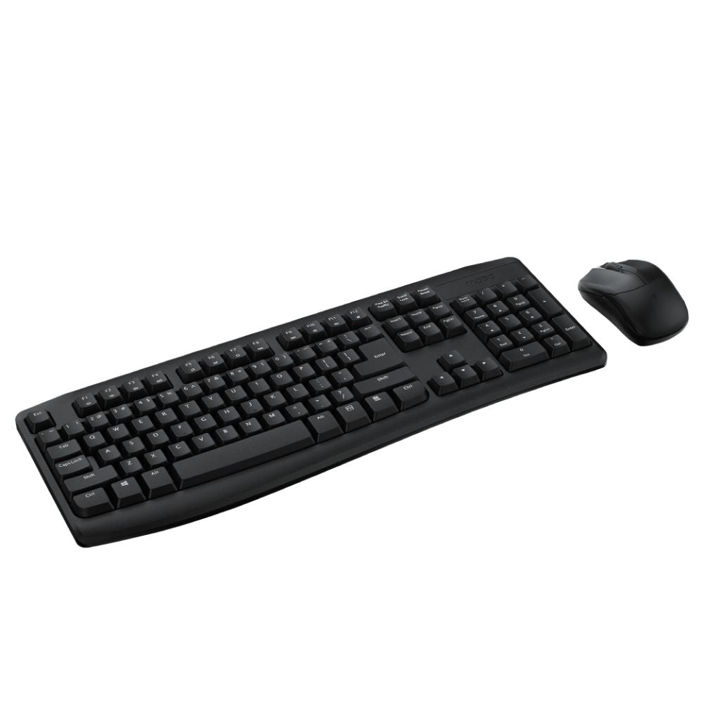 Rapoo X1800Pro 2.4G Wireless Keyboard and Mouse Combo with Spill-resistant and Multimedia hotkeys Design for Laptops Desktops PC
