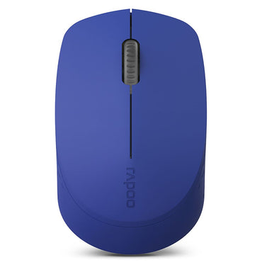 Rapoo M100 Ultra Silent Wireless Mouse With Bluetooth Multi-Device Connectivity Upto 3 Devices, Ergonomic Design, 1300 DPI & 10 Meter Range for PC/Laptop/MacBook/Tablet Phones, 3 Years Warranty - Blue