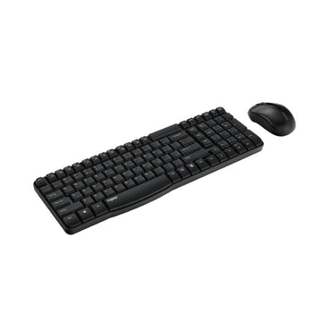 Rapoo X1800S 2.4GHz Wireless Optical Keyboard & Mouse Combo, 10 Meter Transmission Range, Spill-resistant Design, 1000 DPI Mouse, Fn Keys, 12 Multimedia Functions, 3 Years Warranty - Black