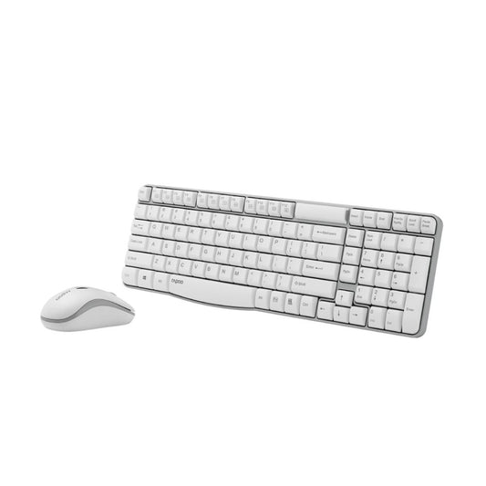 Rapoo X1800S 2.4GHz Wireless Optical Keyboard & Mouse Combo, 10 Meter Transmission Range, Spill-resistant Design, 1000 DPI Mouse, Fn Keys, 12 Multimedia Functions, 3 Years Warranty - White
