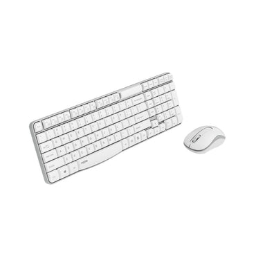 Rapoo X1800S 2.4GHz Wireless Optical Keyboard & Mouse Combo, 10 Meter Transmission Range, Spill-resistant Design, 1000 DPI Mouse, Fn Keys, 12 Multimedia Functions, 3 Years Warranty - White