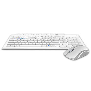 Rapoo 8210M Multi-Mode Keyboard & Mouse Bluetooth 3.0/4.0 Wireless 2.4 GHz 1300 DPI Combo- White
