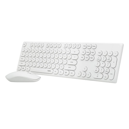 Rapoo X260 Wireless Keyboard and Mouse Combo set 2.4 Ghz with Type Writer Key- White