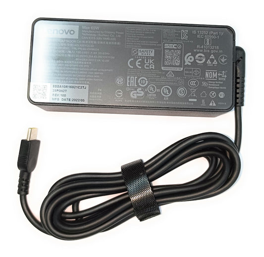 Lenovo Original 65W USB Type C Laptop Adapter Charger for ThinkPad T470, X270, X280, X380, X390, X395