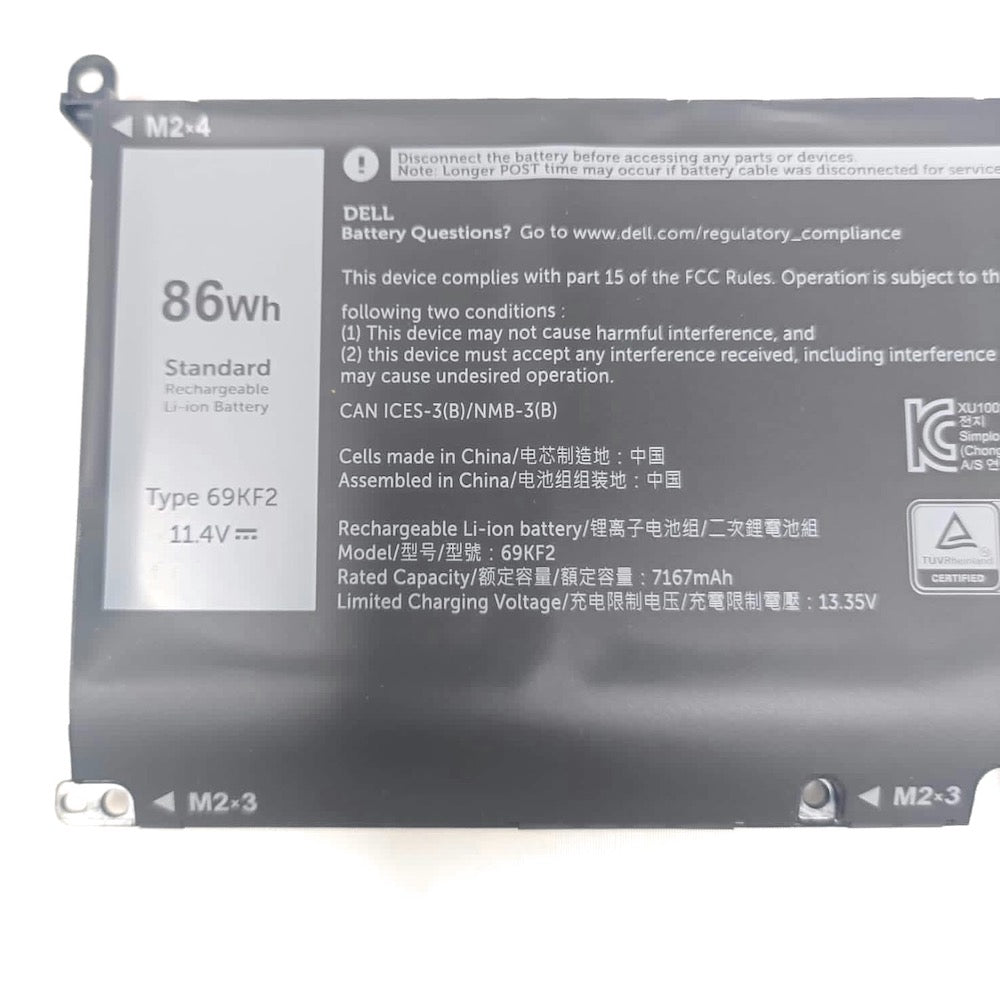 Dell Original 6 Cell 11.4V 86WHr Laptop Battery for Alienware M15 M17 R3 Precision 5550
