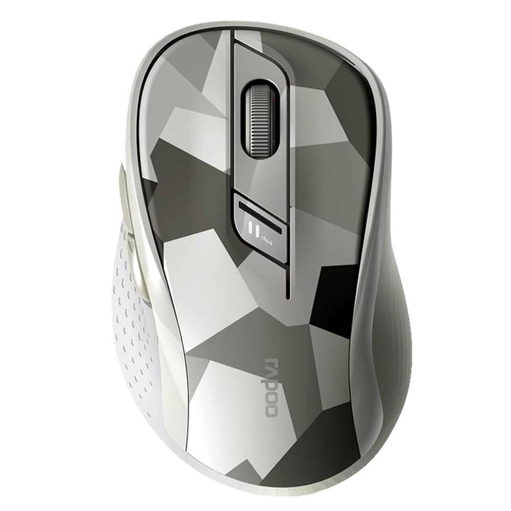 Rapoo Bluetooth Wireless Mouse, M500 Silent Multi Mode Bluetooth 5.0 Mouse, 2.4G Wireless Portable Optical Mouse USB Receiver, 1600 DPI for Laptop, MacBook, PC, Windows, Tablet, Grey