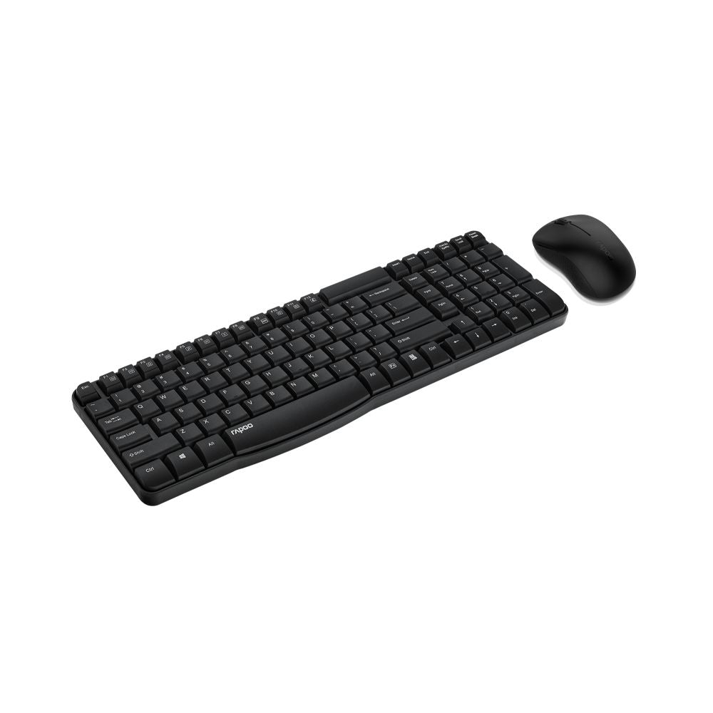 Rapoo X1810 2.4GHz Wireless Optical Keyboard & Mouse Combo, 10 Meter Transmission Range, Spill-resistant Design, 1000 DPI Mouse, Fn Keys, 12 Multimedia Functions, 3 Years Warranty - White