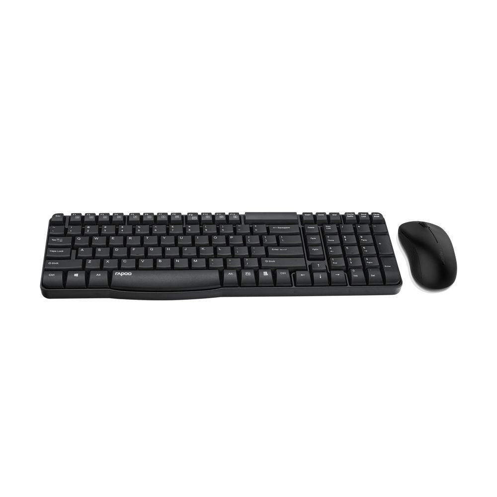 Rapoo X1810 2.4GHz Wireless Optical Keyboard & Mouse Combo, 10 Meter Transmission Range, Spill-resistant Design, 1000 DPI Mouse, Fn Keys, 12 Multimedia Functions, 3 Years Warranty - White