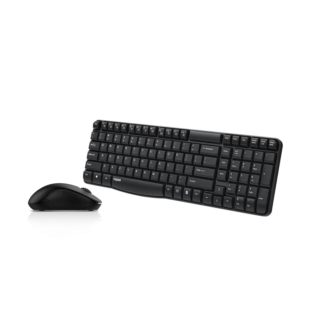 Rapoo X1810 2.4GHz Wireless Optical Keyboard & Mouse Combo, 10 Meter Transmission Range, Spill-resistant Design, 1000 DPI Mouse, Fn Keys, 12 Multimedia Functions, 3 Years Warranty - White