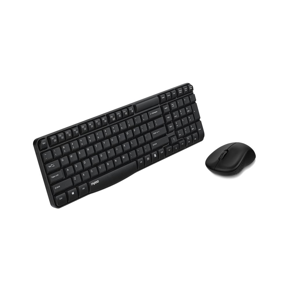 Rapoo X1810 2.4GHz Wireless Optical Keyboard & Mouse Combo, 10 Meter Transmission Range, Spill-resistant Design, 1000 DPI Mouse, Fn Keys, 12 Multimedia Functions, 3 Years Warranty - White
