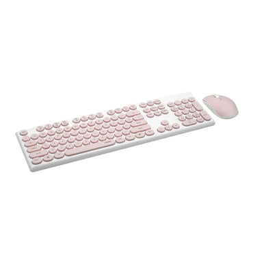 Rapoo X260 Wireless Keyboard and Mouse Combo set 2.4 Ghz with Type Writer Key- Pink