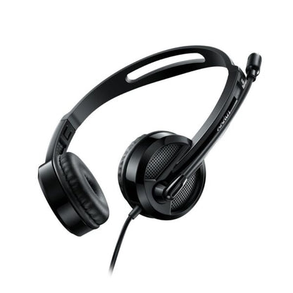 Rapoo H100 Stereo Wired On Ear Headphones With Microphone Noise-Reduction, 3.5mm Port , Pc/Mac/Laptop ‚Äö√Ñ√¨ Black