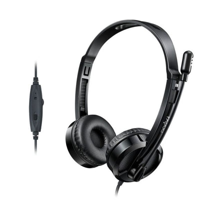 Rapoo H100 Stereo Wired On Ear Headphones With Microphone Noise-Reduction, 3.5mm Port , Pc/Mac/Laptop ‚Äö√Ñ√¨ Black