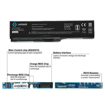 Lapgrade Battery for Toshiba Dynabook, Qosmio, Equium, Portege, Satellite Series