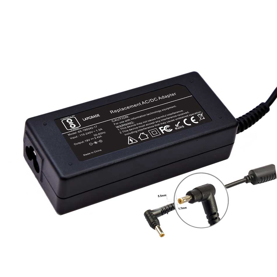 LAPGRADE 19V 3.42A Adapter Charger for Acer Extensa 355 700 900 2000 2300 2350 2500 2600 2900 2950 Series