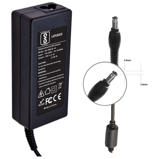 LAPGRADE 19V 2.1A Adapter Charger for Samsung M40. P50, R45, X05, X06, X10