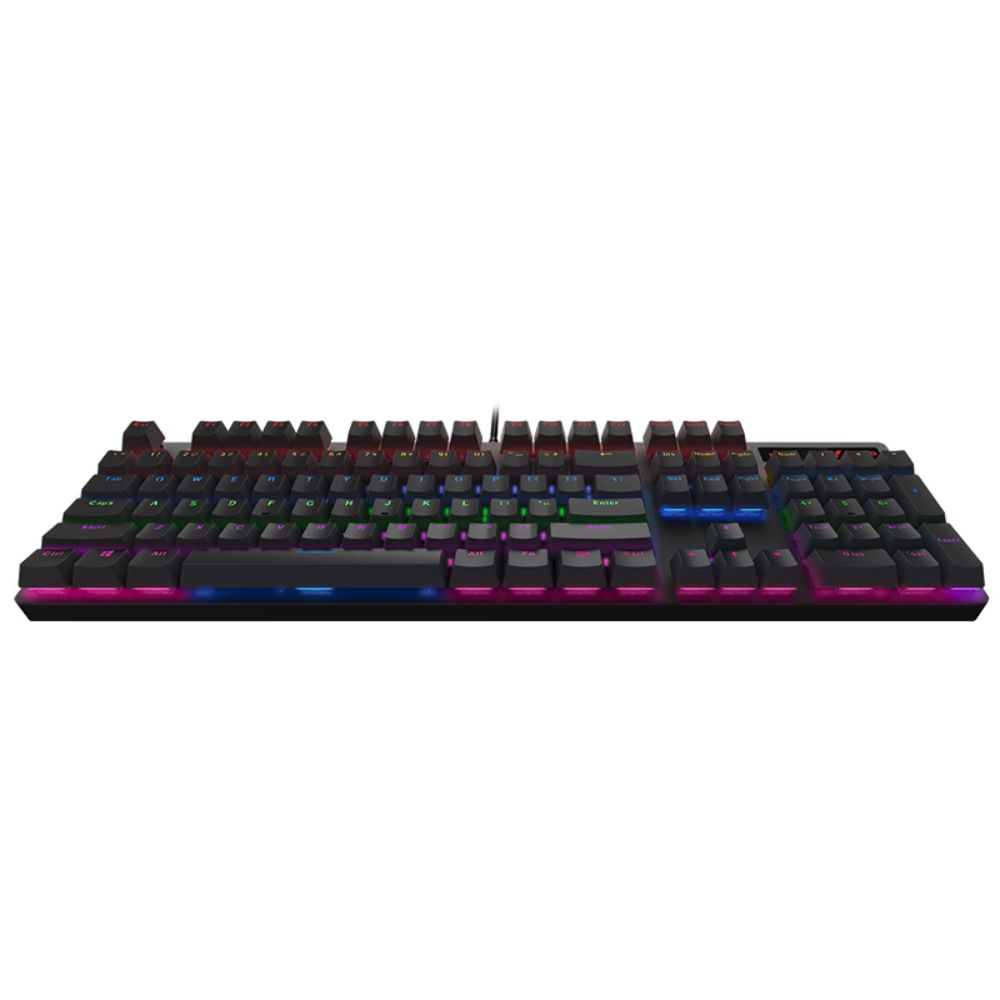 Rapoo V500 Pro Mechanical Gaming Keyboard Cyan Black Edition With Black Switches, Spill-Resistant Design & Aluminium alloy surface cover