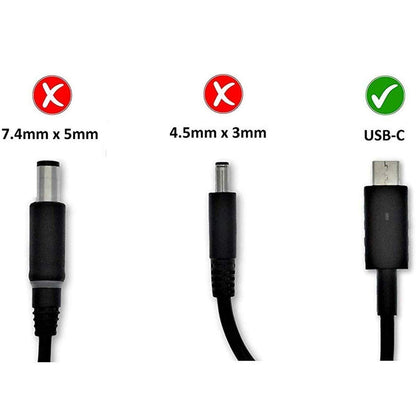 Dell Original 65W Type C Laptop Adapter Charger for Latitude 5480, 5490, 5491, 5495, 5580