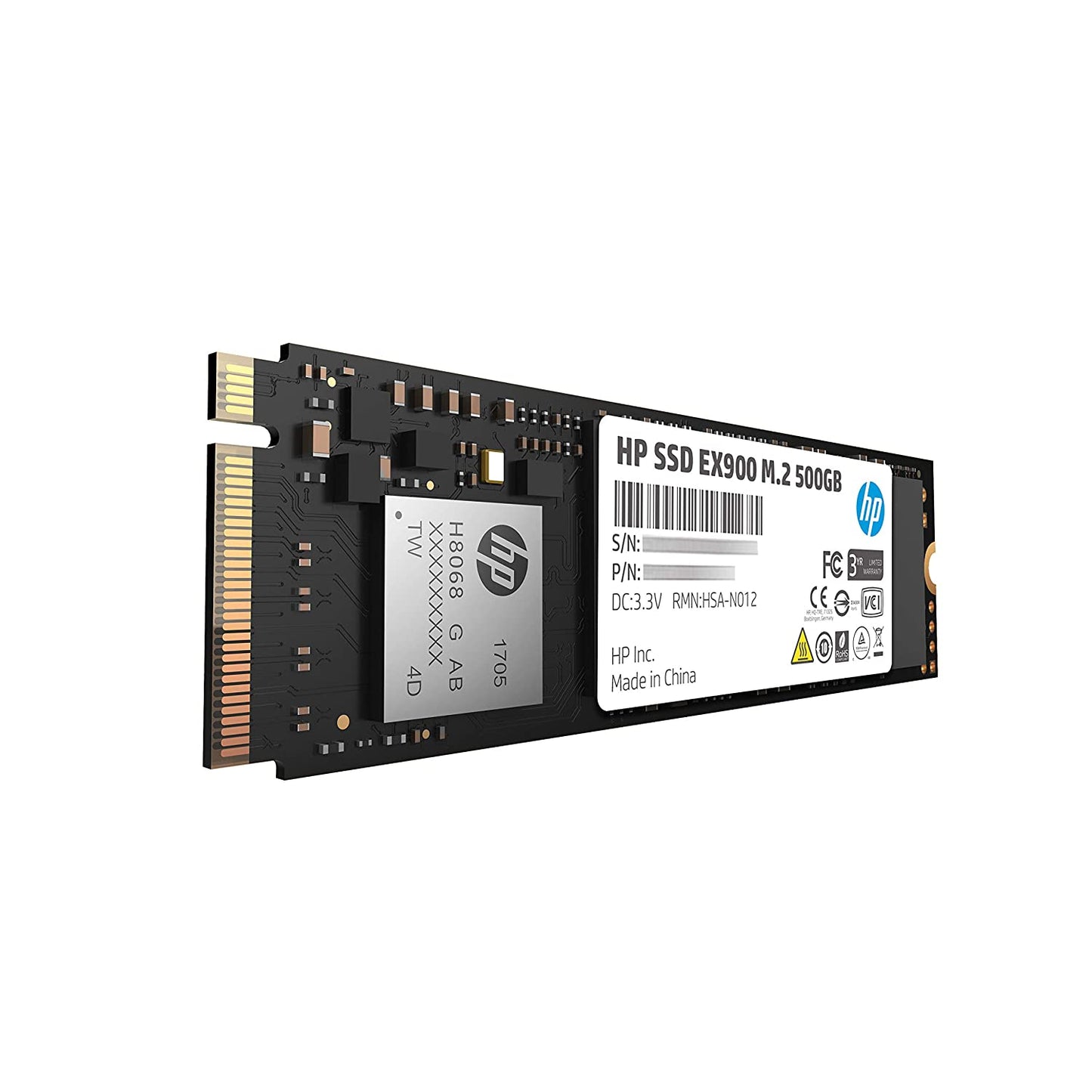 HP EX900 M.2 500GB PCIe 3.0 x4 NVMe 3D TLC NAND Internal Solid State Drive (SSD)-2YY44AA