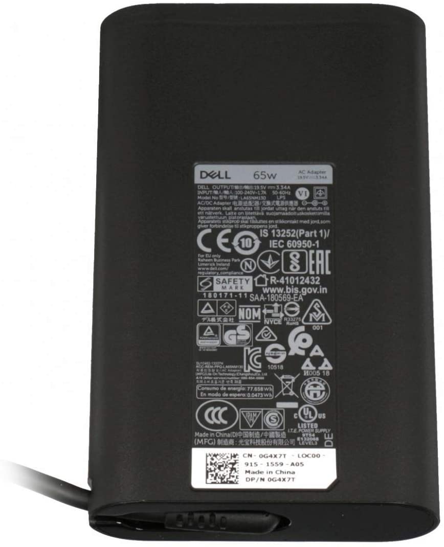 Dell Original 65W 7.4 mm Pin Slim Adapter Charger for Latitude E5430, E5440, E5450, E5470, E5510, E5520, E5520M