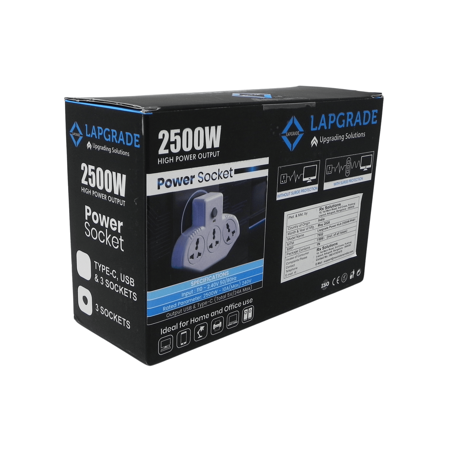 LAPGRADE 2500W Universal Power Hub (without usb and type-c ports)