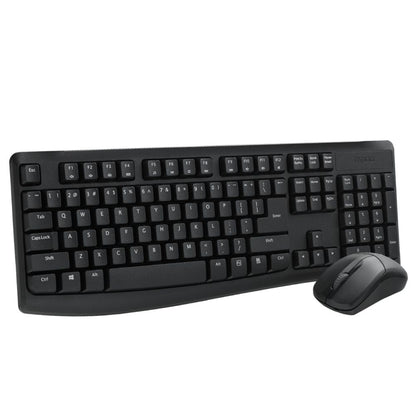 Rapoo X1800Pro 2.4G Wireless Keyboard and Mouse Combo with Spill-resistant and Multimedia hotkeys Design for Laptops Desktops PC