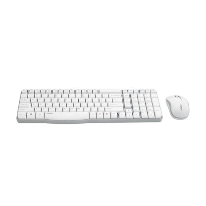 Rapoo X1800S 2.4GHz Wireless Optical Keyboard & Mouse Combo, 10 Meter Transmission Range, Spill-resistant Design, 1000 DPI Mouse, Fn Keys, 12 Multimedia Functions, 3 Years Warranty - White