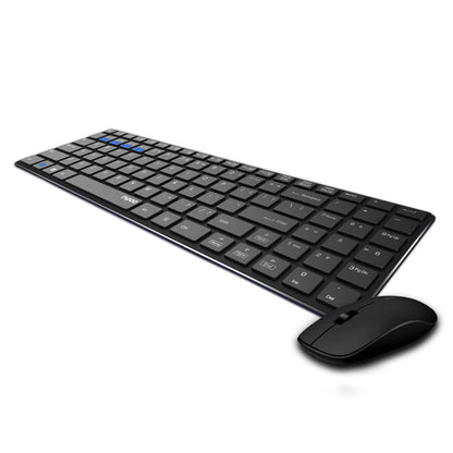 Rapoo 9300m Multi-Device Bluetooth + 2.4Ghz Wireless Keyboard & Mouse Combo Ultra Slim Design, Spill-Resistant, Anodized Aluminum Body Compatible with Windows/PC/Chromebook, 3 Years Warranty - Black