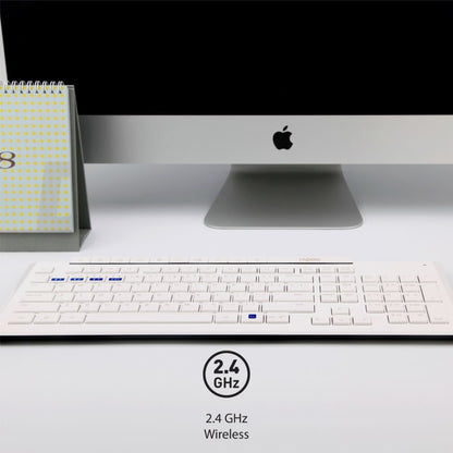 Rapoo 8210M Multi-Mode Keyboard & Mouse Bluetooth 3.0/4.0 Wireless 2.4 GHz 1300 DPI Combo- White