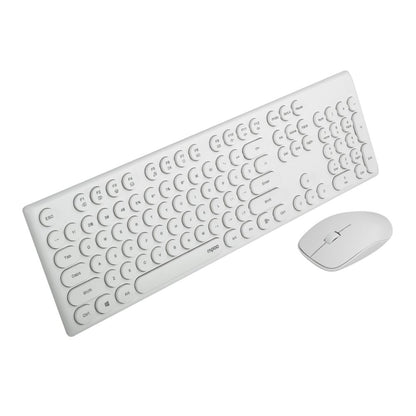 Rapoo X260 Wireless Keyboard and Mouse Combo set 2.4 Ghz with Type Writer Key- White