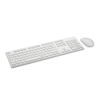 Rapoo X260 Wireless Keyboard and Mouse Combo set 2.4 Ghz with Type Writer Key- White