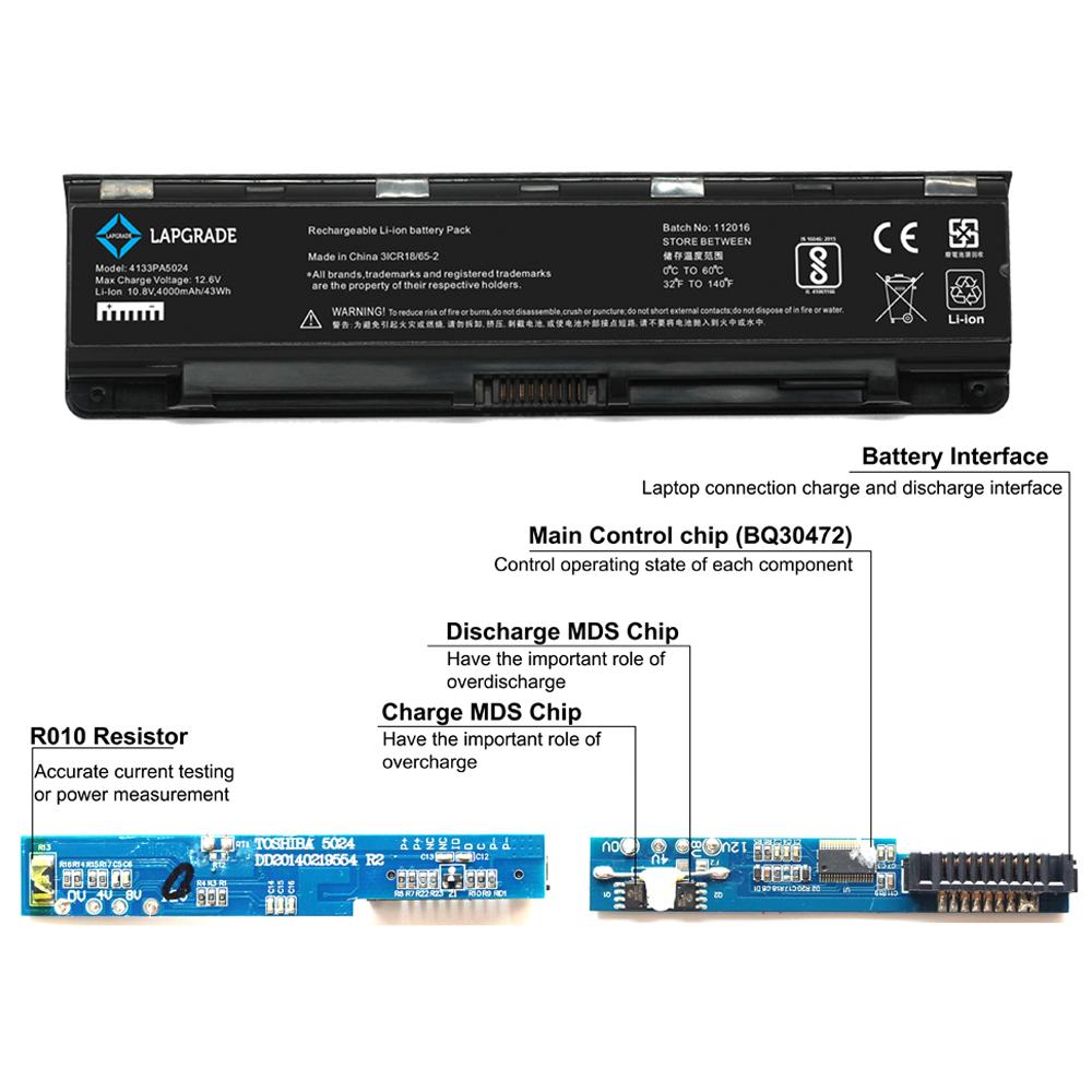Lapgrade Battery for Toshiba Satelite L850 L845 L840 L835 L870 L875 L830 L805 L800 Series