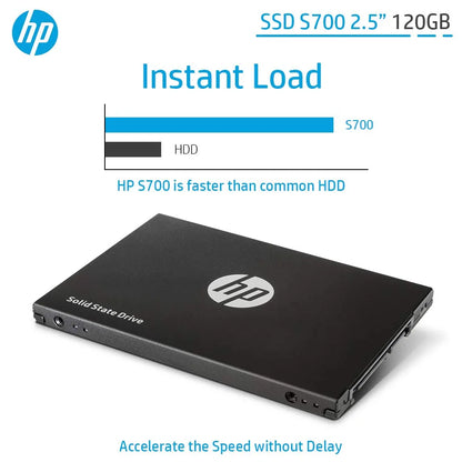HP SSD S700 2.5 Inch 120GB SATA III 3D NAND Internal Solid State Drive (2DP97AA), Black