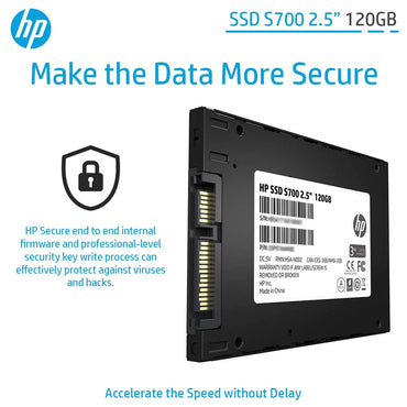 HP SSD S700 2.5 Inch 120GB SATA III 3D NAND Internal Solid State Drive (2DP97AA), Black