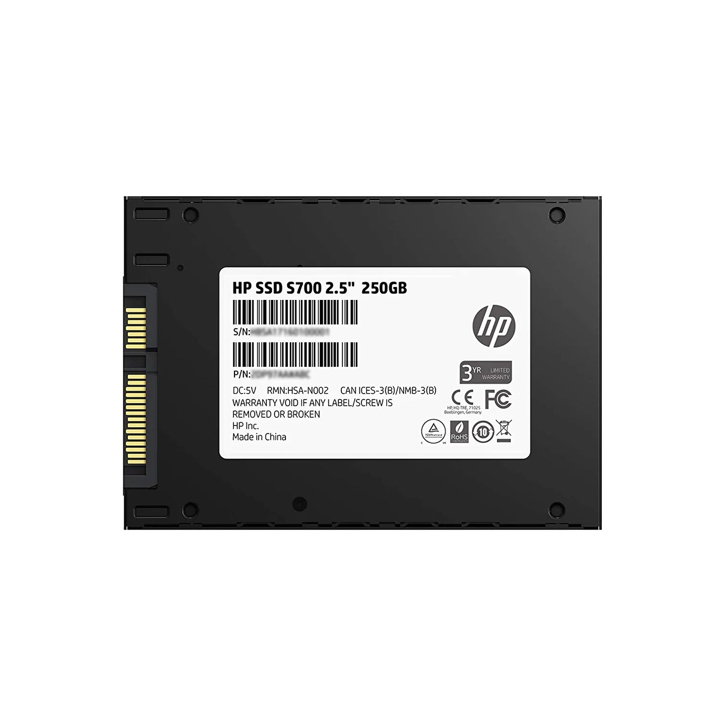 HP SSD S700 2.5 inch 250GB SATA3 Solid State Drive, (3D TLC)