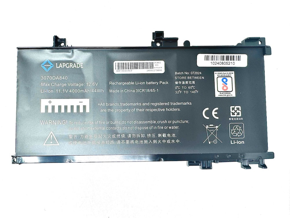 Lapgrade Battery For HP Omen 15-AX000NA Pavilion 15-BC000NE Series 11.55V 3500mAh -TE03XL
