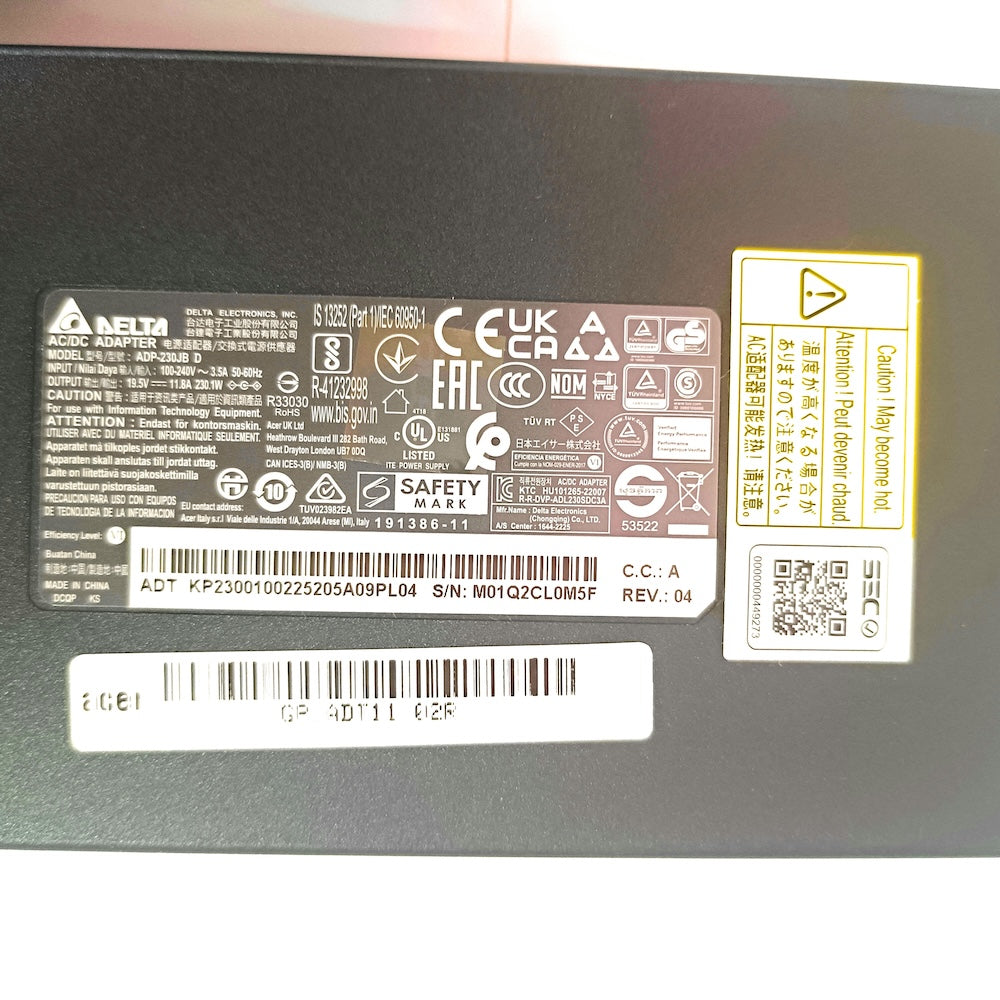 ACER Original 230W 5.5mm Pin Laptop Adapter Charger for ConceptD 7 CN715-72G, Ezel CC715-71, Ezel Pro CC715-91P