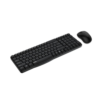 Rapoo X1810 2.4GHz Wireless Optical Keyboard & Mouse Combo, 10 Meter Transmission Range, Spill-resistant Design, 1000 DPI Mouse, Fn Keys, 12 Multimedia Functions, 3 Years Warranty - White