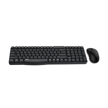 Rapoo X1810 2.4GHz Wireless Optical Keyboard & Mouse Combo, 10 Meter Transmission Range, Spill-resistant Design, 1000 DPI Mouse, Fn Keys, 12 Multimedia Functions, 3 Years Warranty - White