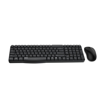 Rapoo X1810 2.4GHz Wireless Optical Keyboard & Mouse Combo, 10 Meter Transmission Range, Spill-resistant Design, 1000 DPI Mouse, Fn Keys, 12 Multimedia Functions, 3 Years Warranty - White