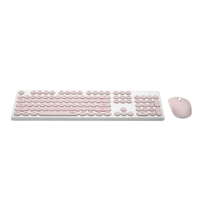 Rapoo X260 Wireless Keyboard and Mouse Combo set 2.4 Ghz with Type Writer Key- Pink