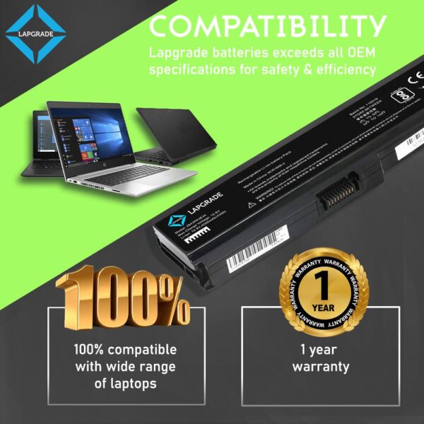 Lapgrade Battery for Toshiba Satellite L310, L311, L312, L315, L317, L322, L323, L510, L515, L537 Series compatible