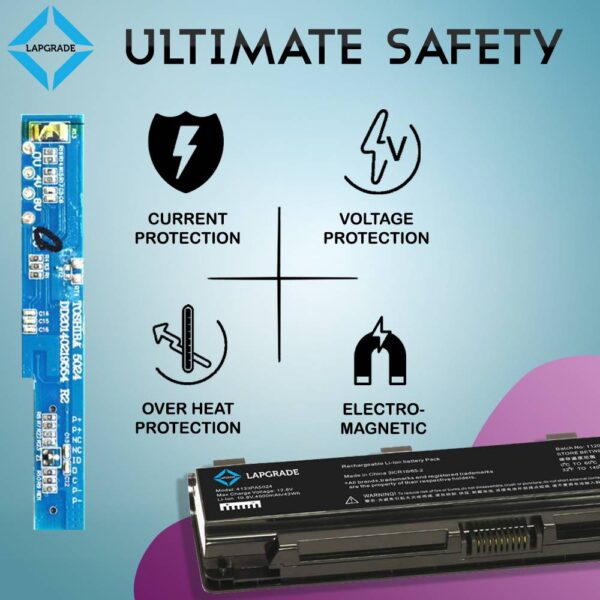 Lapgrade Battery for Toshiba Satelite L850 L845 L840 L835 L870 L875 L830 L805 L800 Series safety